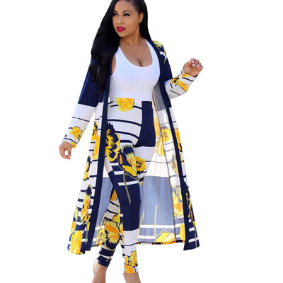 

Toponeto Womens Sexy Printing Cardigan Coat Long Sleeve Two-Piece Set Fashion Lady Suit
