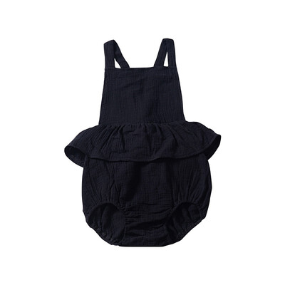 

Summer Baby Newborn Girls Solid Print Jumpsuit Sleeveless Strap Infant Boys Casual Romper Bodysuit Outfits