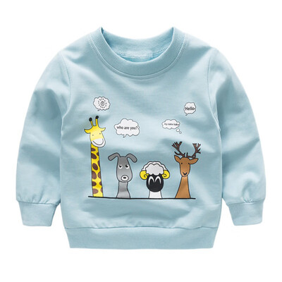 

autumn new long sleeve Sweatshirt baby boys&girls cute cartoon animals print casual Sweatshirt