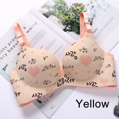 

2019 five-color one-piece Bra Gathered Adjustable Shoulder Strap Four Rows Of Buckles Without Steel Support Printed Bra 3