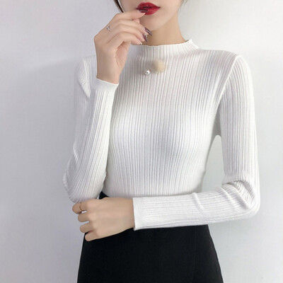 

autumn winter Women Knitted Turtleneck Sweater Casual Soft Jumper Fashion Slim Femme Elasticity Pullovers