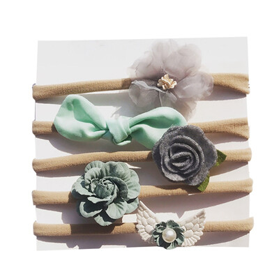 

Baby Floral Print Headband For Girls 5Pcs Baby Girl Floral Elastic Headbands Holiday Party Hair Band Headwear Accessories
