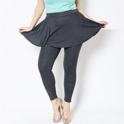 

Gobestart Fashion Women Plus Size Winter Warm Ruffle Elastic Solid Leggings Trousers Pants