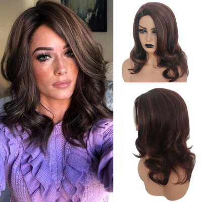 

Tailored Fashion Women Synthetic Short Fluffy Brown Hair Wig Natural Wavy Curly Wigs