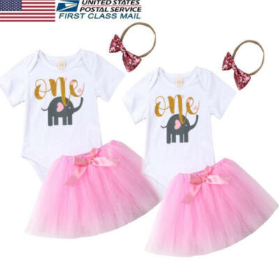 

US Princess Wedding Party Prom Birthday Dress Skirt Tutu Dresses for Baby Girl