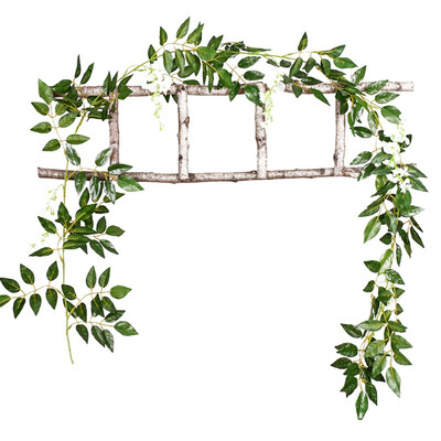 

2m Simulation Wisteria Flower Vines Wedding Decorations Artificial Flowers Arch Decor with Green Leaves Hanging Wall Garland