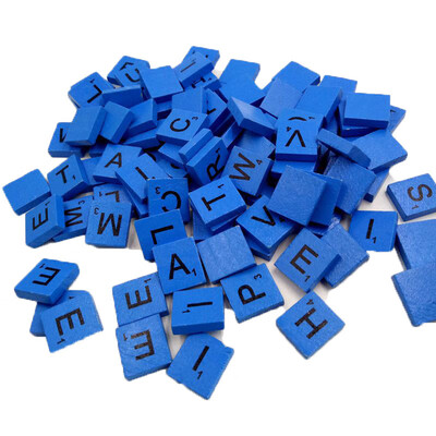 

〖Follure〗100 Wooden Scrabble Tiles Black Letters Numbers For Crafts Wood Alphabets