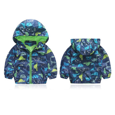 

Spring Toddler Kids Baby Boy Jacket Coat Hooded Long Sleeve Animal Printed Outerwear Baby Boy Clothes