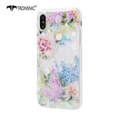 

Tronsnic Flowers Phone Case for iPhone XS MAX Shiny Laser Soft Cases for Transparent Covers