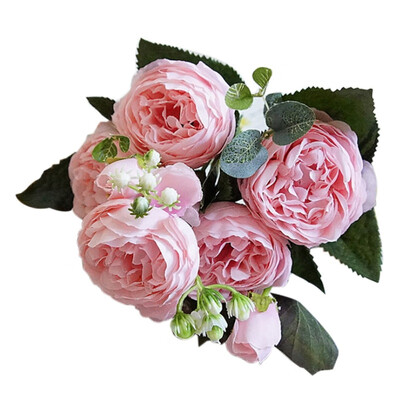 

5PCS Bunch Of Philippe Persian Simulation Rose Home Wedding Decoration Red Fake Flower Wedding Decor Scrapbooking DIY Supplies