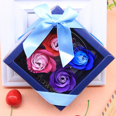 

Gobestart Scented Bath Body Petal Rose Flower Soap Wedding Decoration Gift Best 4pc