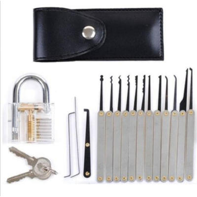 

15pcs Practice Lock Set Crystal Pin Tumbler keyed Padlock Tools for Locksmith