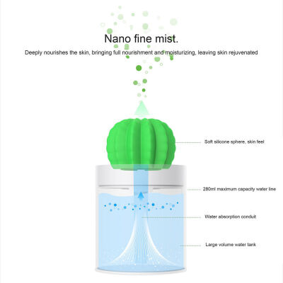 

USB Cool Mist Cactus Humidifier Ultrasonic Air Purifier 7-Color Breathing Night-Light