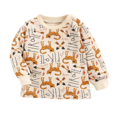 

Autumn Toddler Baby Boy Girl Long Sleeve Cartoon Print T-Shirts Kids Tops Tees Casual Blouse Sleepwear