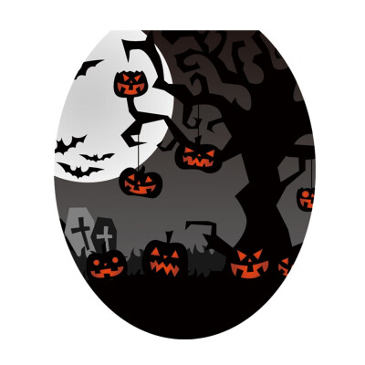 

Halloween Props Decorations Toilet Seat Cover Sticker Waterproof Scary Horror Toilet Poster Stickers Bathroom Accessories