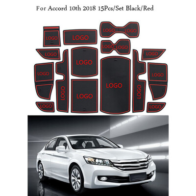 

15PCSSet Replacement for Honda Accord 10th 2018 Car Interior Cup Mat Door Gate Slot Pad Stickers Accessories