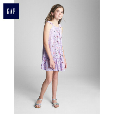 

GAP flagship store girl cute print butterfly sleeve dress 306876 lotus purple