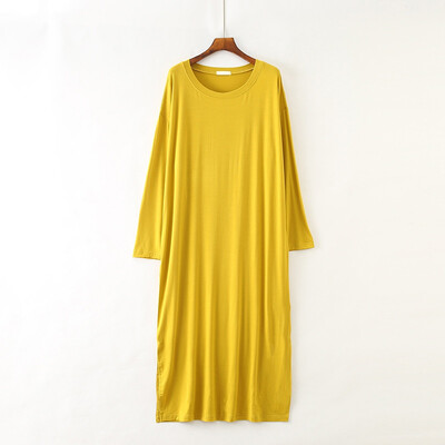 

Pregnant Women Loose Modal Nightdress Ladies Long-sleeved Dress Large Size Long Night Dress