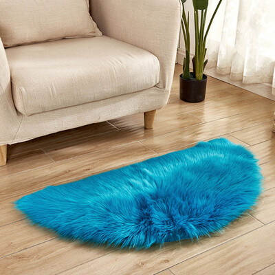 

Gobestart Wool Imitation Sheepskin Rugs Faux Fur Non Slip Bedroom Shaggy Carpet Mats