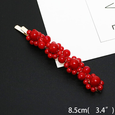 

Red Artificial Pearl Hair Clip Bb Barrettes Hair Clips Pins Hair Accessories Gift For Women Girls