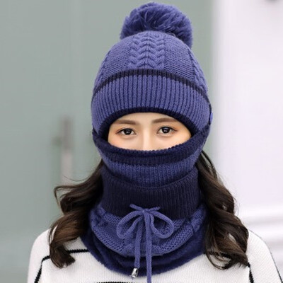 

Winter hat ladys woollen cap with fleece&thick knit cap