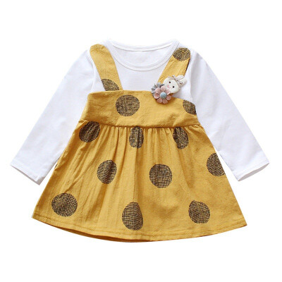 

Kids Dresses For Girls Causal Dot Print Baby Girl Dress Princess Long Sleeve Baby Clothes Autumn