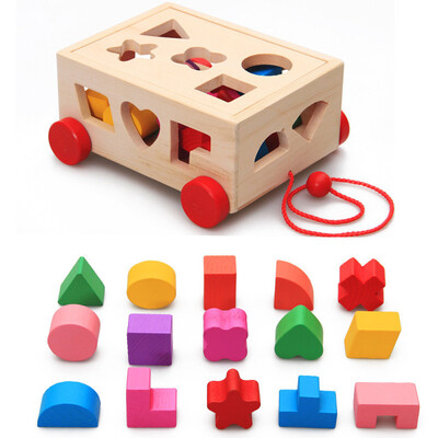 

YIWULAKids Baby Wooden Learning Geometry Educational Toys Puzzle 3D IQ Puzzle For Kids
