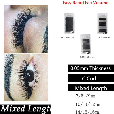 

7-16mm 12Lines Softest Simple Fast Fan Russian Personal Eyelashes Naturally Thick Eyelashes