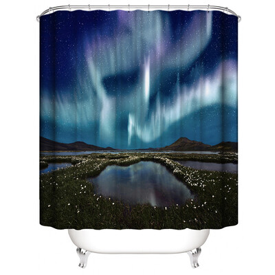 

Toponeto New Waterproof Shower Curtain with 12 Hooks 3D Printed Bathroom Polyester