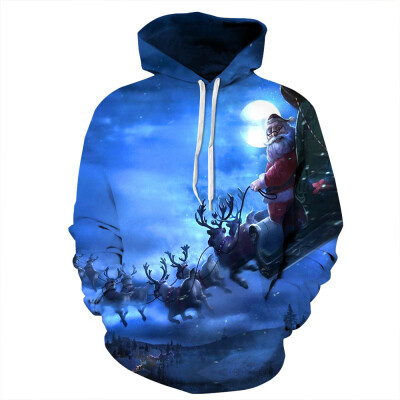 

Tailored Women 3D Print Christmas Xmas Sweatshirt Pocket Pullover Hoodie Family Matching