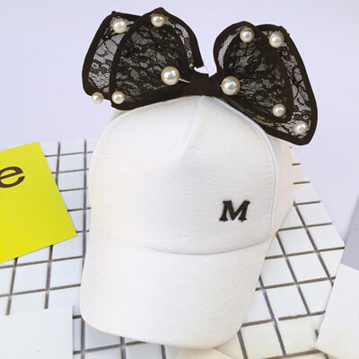 

Fashion Children Baseball Cap Spring Summer Pearl Bow Kids Sun Hat Boys Girls Hip Hop Caps