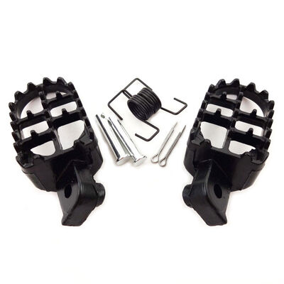 

Pair For Motorbike Footrests Pedals Foot Pegs Black Aluminium Pedal Pad