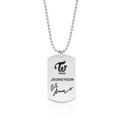 

KPOP TWICE Stainless Steel Tag Signature Lettering Pendant Necklace Boys Girls Couple Necklace Hot Gifts for Fans