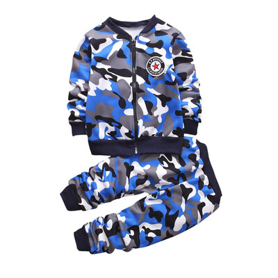 

3-6 Years Winter Boy Set New Casual Camouflage Warm Thicken Kid Suit Children Baby Clothing coatpant