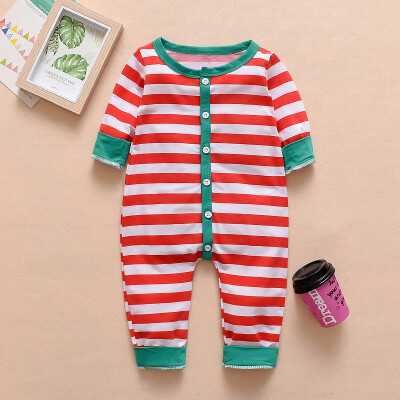 

Autumn Winter Casual Jumpsuits Baby Long Sleeve Striped Rompers Kids Toddler Bodysuit