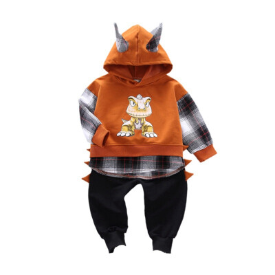 

Spring Autumn Casual Baby Cartoon Printing Long Sleeve Top And Outerwear And Trousers Kids Three-piece Outfit Set