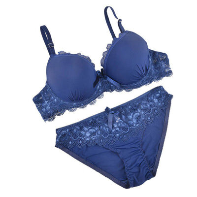 

ROPALIA New Solid Lace Bra Brief Sets Sexy Underwear Womens Push Up Female Bra