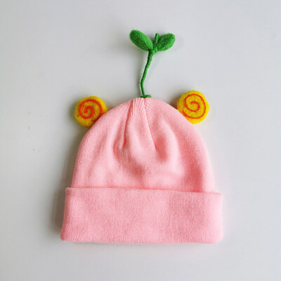

Infantile Autumn Winter Baby Cute Hats Kids Wool Cartoon Knitted Hemming Caps Headwears 1-5Y