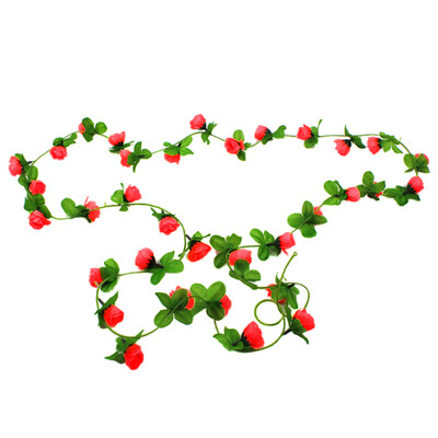 

2m Simulation Rose Flower Vines Artificial Roses Silk Flower Arrangement Fake Rose Vine Home Outdoor Wedding Arch Garden Wall Deco