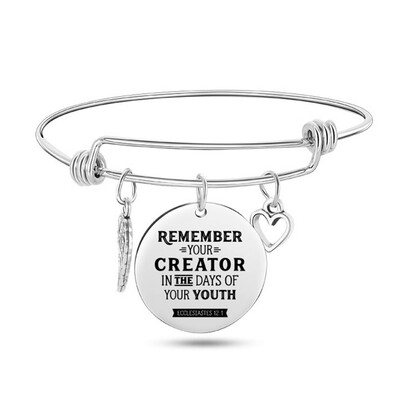 

Fashion Titanium Steel Christian Bibl Wing Love Necer Fails Bracelets Jewelry