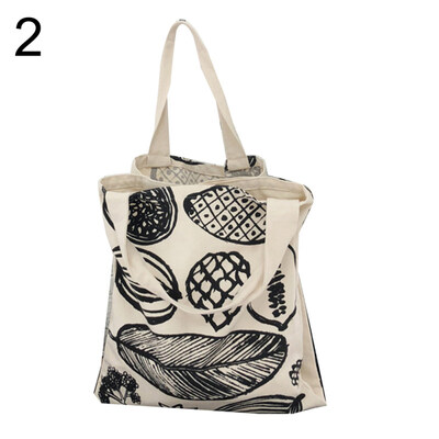 

Leaf Print Foldable Shopping Bag Womens Casual Reusable Tote Shoulder Pouch