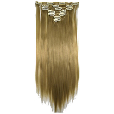 

Gobestart Full Head Women Clip Synthetic High Temperature Wire Straight Hair Piece