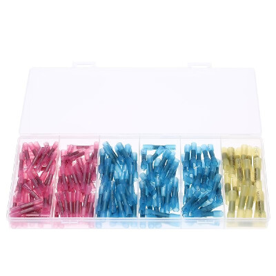 

200pcs Assorted Heat Shrink Butt Connectors Crimp Terminals Kit Electrical Wire Connectors 3 Colors 3 Sizes