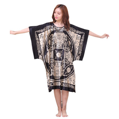 

Summer Floral Printing Robe Loose Women Sleepwear Dress Ankle-Length Half Sleeve Nightwear Bathrobe Women Nightgowns