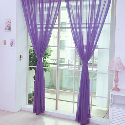 

JPGIF 1 PCS Pure Color Tulle Door Window Curtain Drape Panel Sheer Scarf Valances
