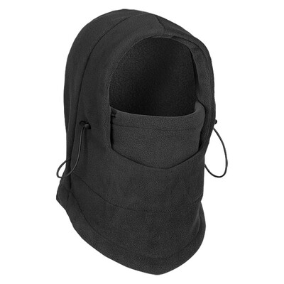 

Jieshiaibaoluo Mens hood cap mask winter warm mask cap windproof cold caps outdoor riding fleece hat earmuffs men black
