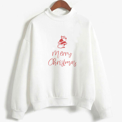 

Tailored Christmas Women Christmas tree print Long Sleeve O-Neck Solid color Sweatshirt