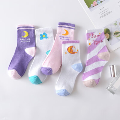 

Women Socks 5 Pairs Of Boxes Autumn Winter Cotton Sweat-absorbent Tube Socks Variety Of Printed Warm Socks