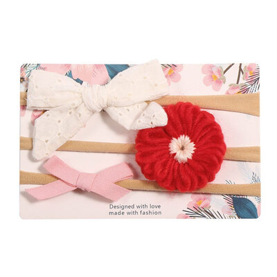 

New Cute Children Girl Floral Pattern Bowknot Design Elastic Hair Accessory Band Rope Ponytail Holder Headbands