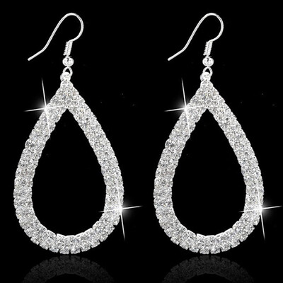 

Fashion Design Big Water Drop Earring For Women Popular Rhinestone Droplet Earring Ear Nail